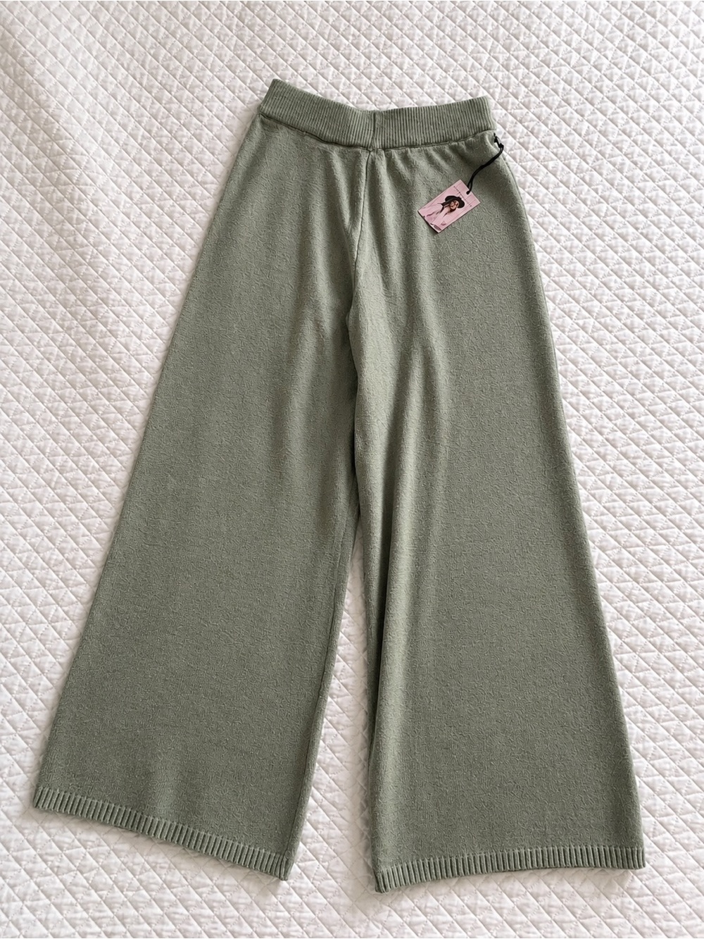 Sincerely Jules Kids Wide-Leg Knit Joggers - Sage